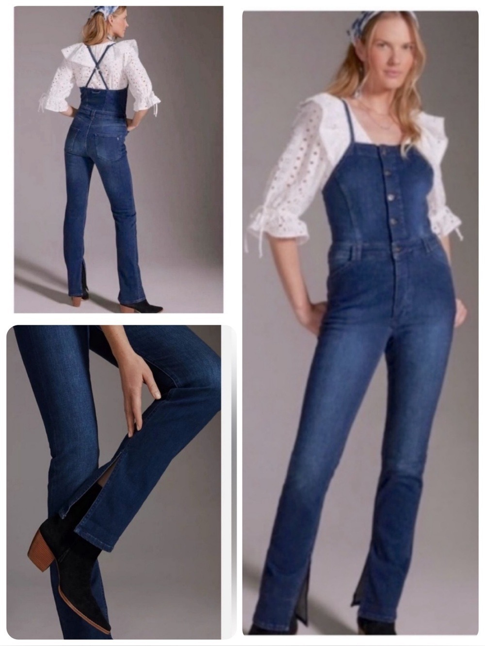 NWT Anthropologie Pilcro Overalls Split Hem Denim Jeans Size 28 P BRAND NEW